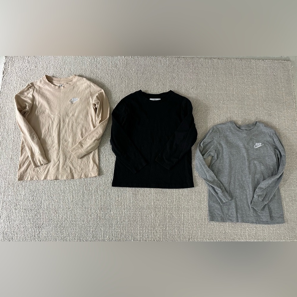 Nike / Zara Long Sleeve Bundle - Black, Gray, Beige - XS (6-7)